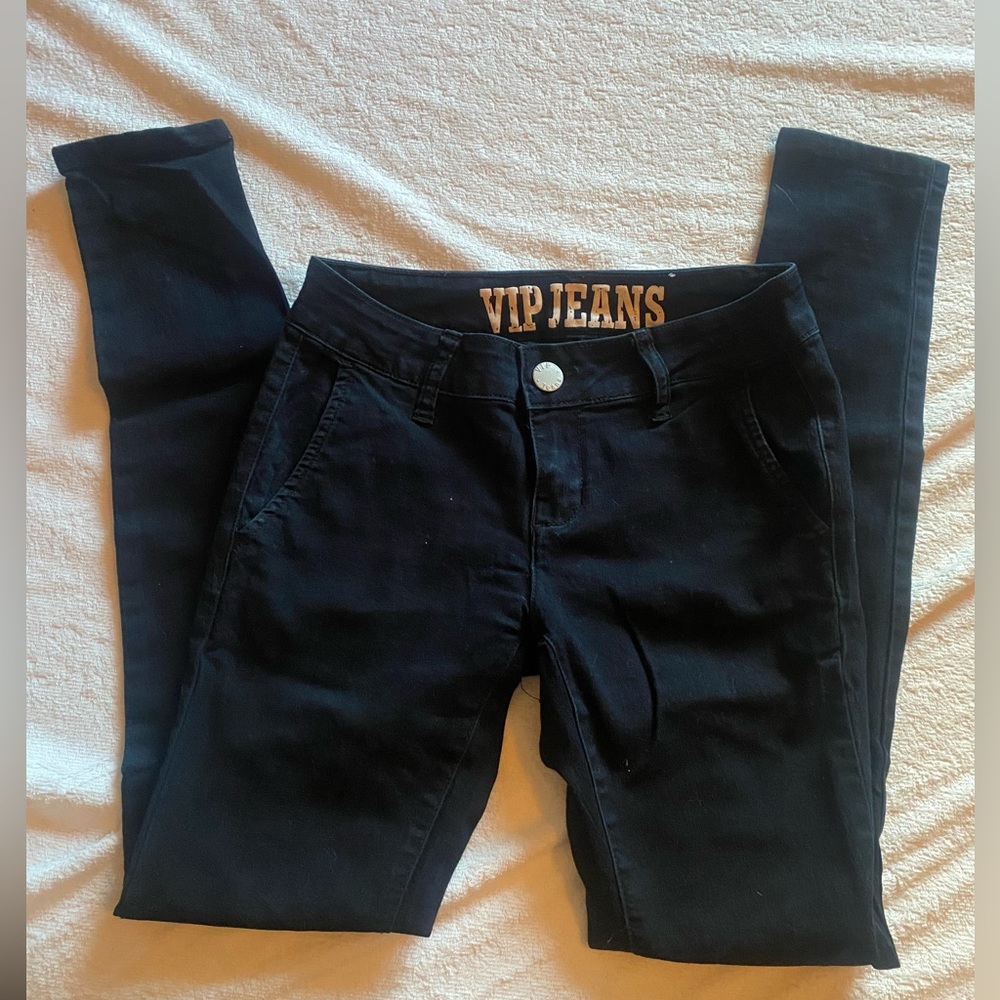 VIP low weighted skinny black jeans size small